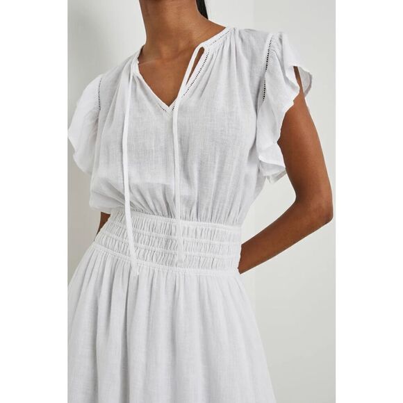 NWT Rails Iona White Lace Detail MIDI Dress - XS - Cotton - Picture 2 of 10